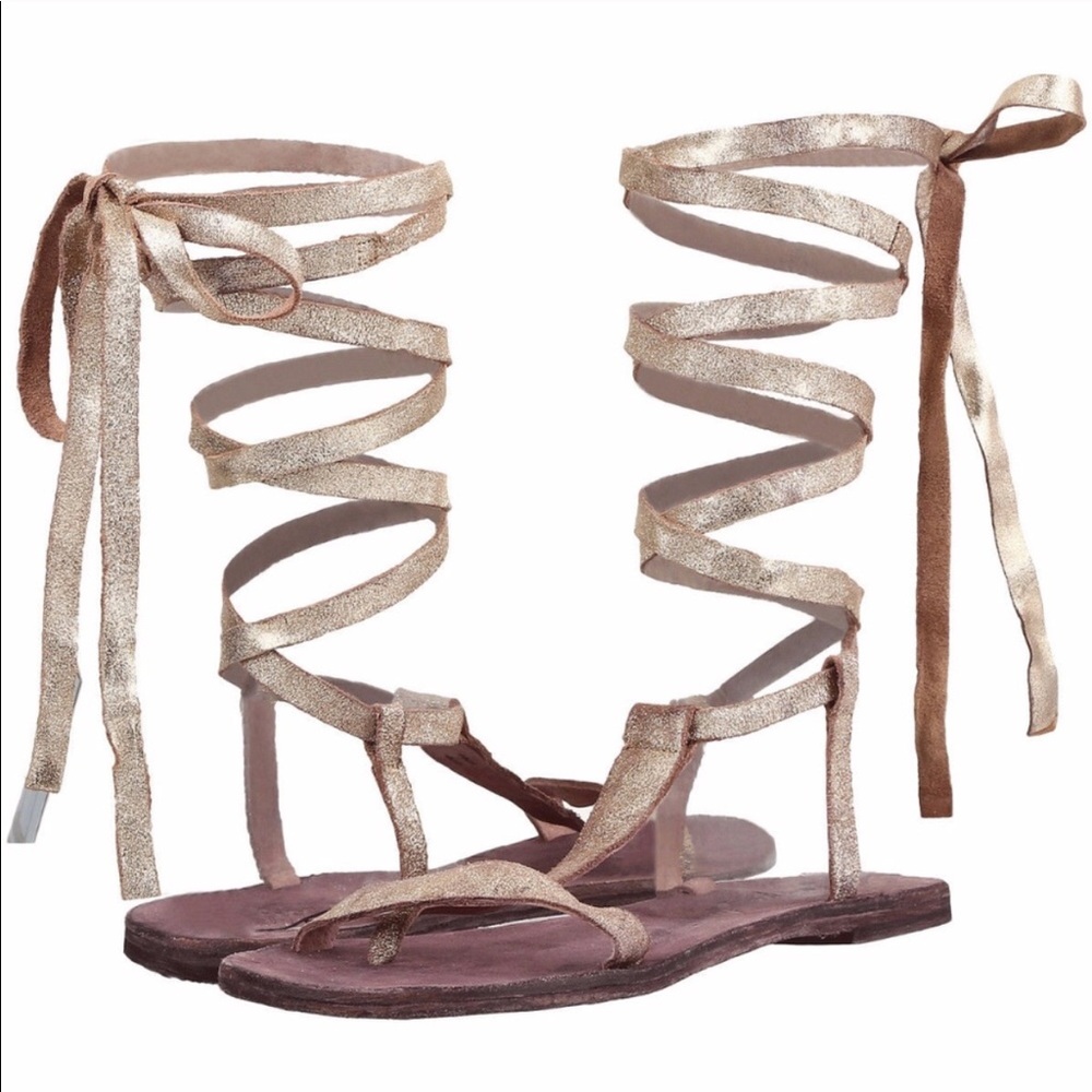 Free people DAHLIA  shimmer gladiator sandals!!